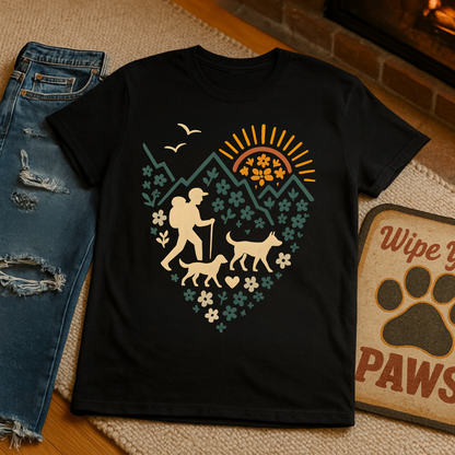 Outdoor Adventure T-Shirt, Nature Lover Tee, Hiking Gift, Dog Walking Shirt, Travel Enthusiast Top, Casual Wear