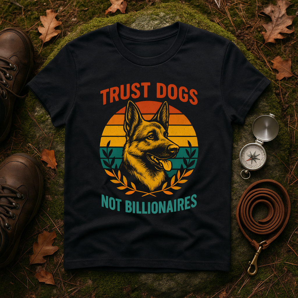 Trust Dogs Not Billionaires (German Shepard) T-Shirt