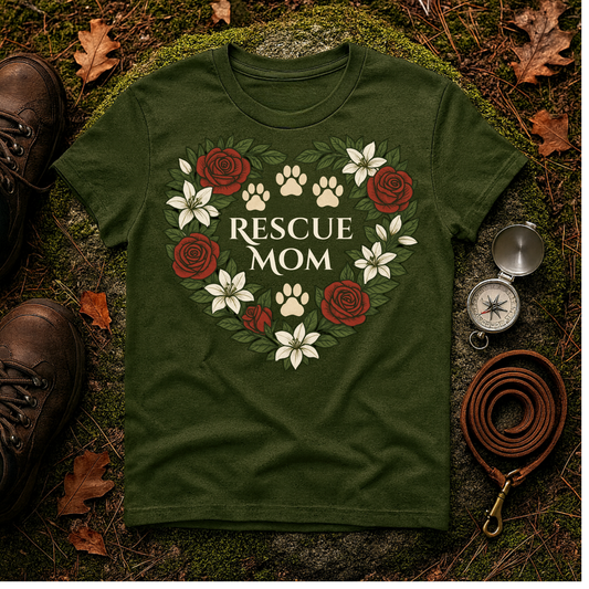Rescue Mom Floral Heart Tee – Adopt Don't Shop