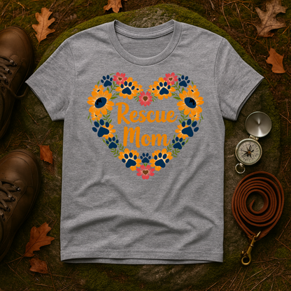Rescue Mom Floral Heart Tee – Dog Mom Gift