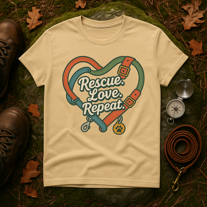Rescue Love Repeat Tee – Adopt Don't Shop Shirt