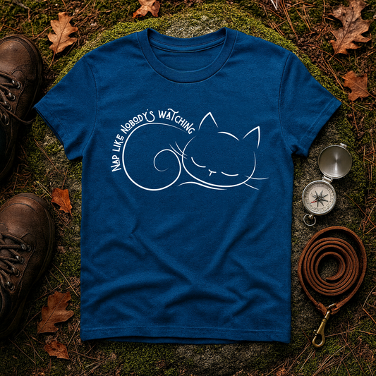 Nap Like Nobody's Watching Cat Tee – Cute Cat Shirt