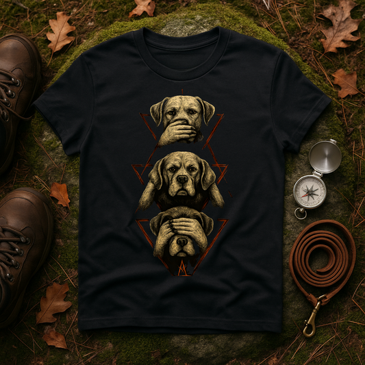 3 Wise Dogs Unisex T-Shirt, Funny Dog Lover Gift, Animal Theme Shirt, Casual Tee, Pet Owner Apparel, Gifts for Dog Lovers