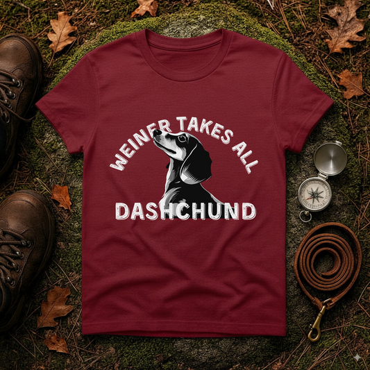 Funny Dachshund Shirt – Weiner Takes All T-Shirt