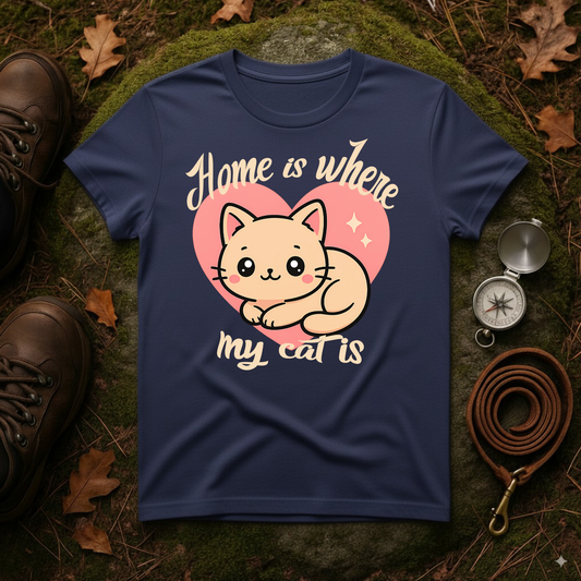 Cute Kawaii Cat Shirt – Home Is Where My Cat Is Tee