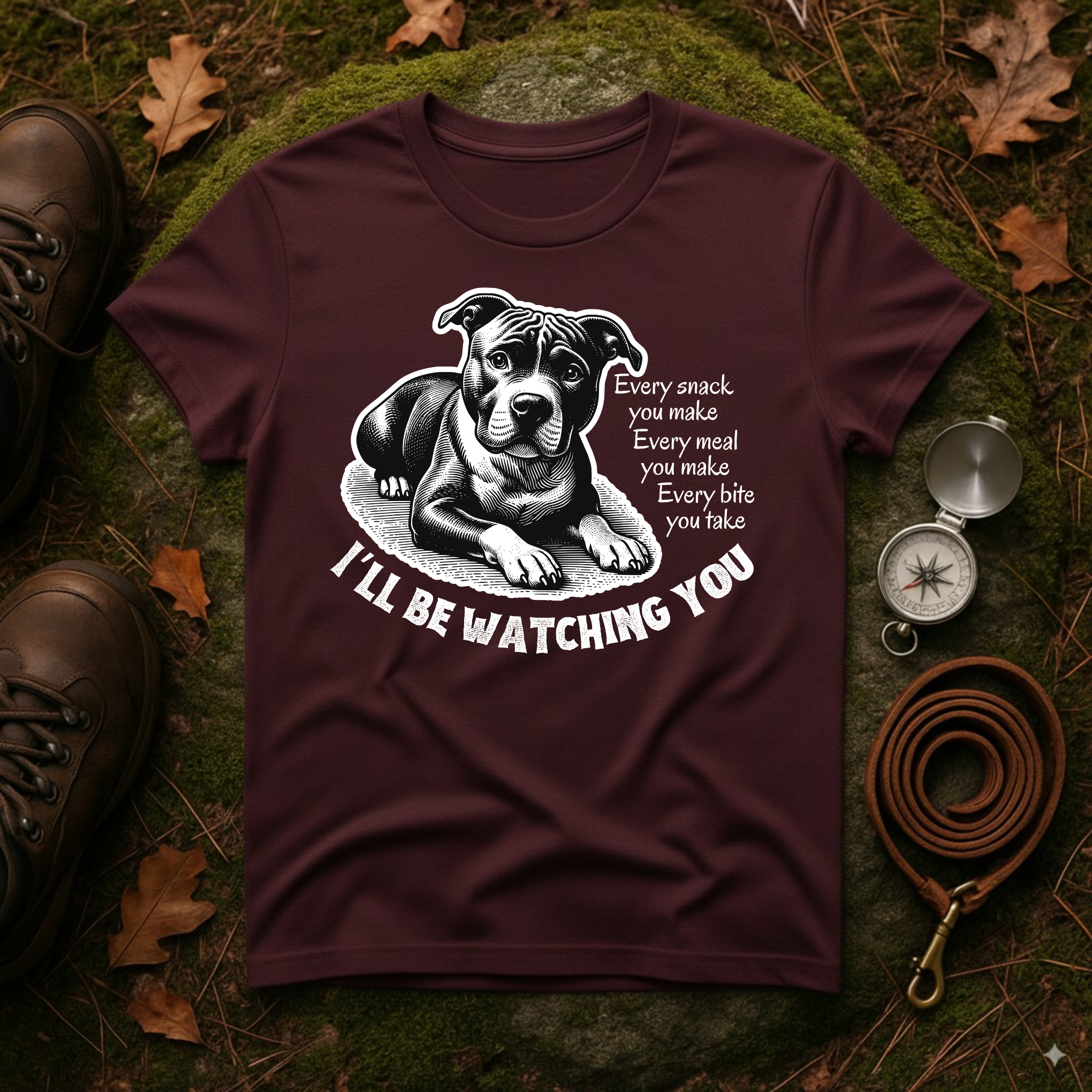 Dog Watching You Snack Quote T-Shirt