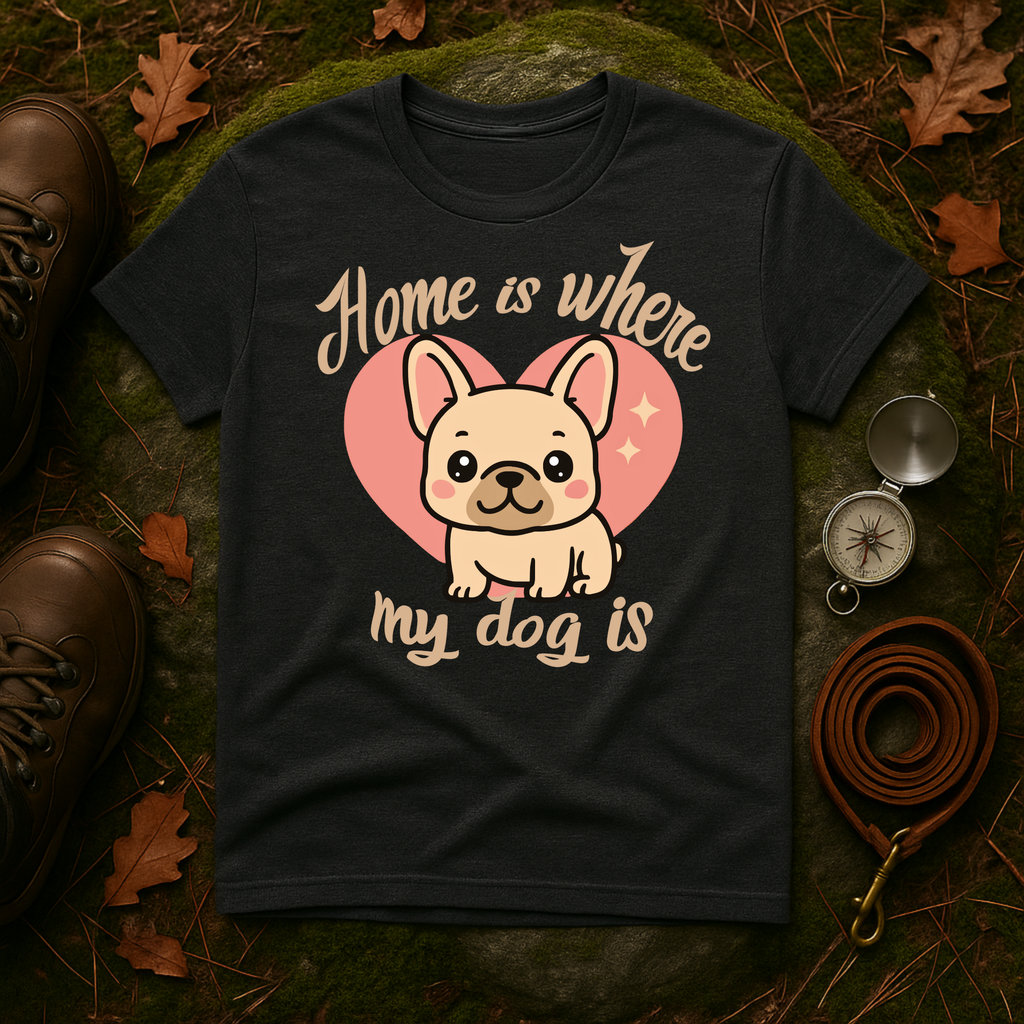 Home Is Where My Dog Is Frenchie Dog T-Shirt