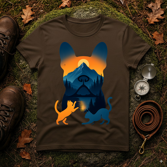 Pet Lover Sunset Graphic Tee, Outdoor Adventure Shirt, Cute Cat Dog T-Shirt, Animal Lover Gift, Nature Lover Apparel