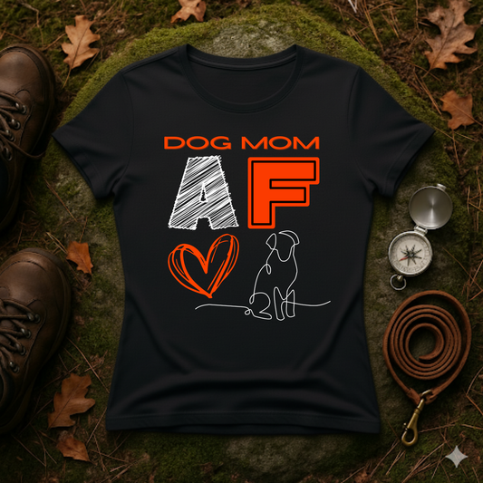 Dog Mom AF Shirt – Bold Red Minimalist Pet Lover Tee