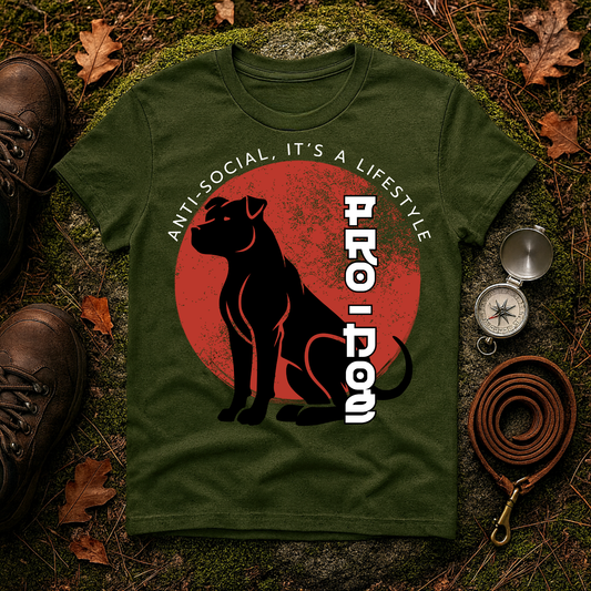 Anti-Social Pro-Dog Graphic T-Shirt – Dog Lover Tee