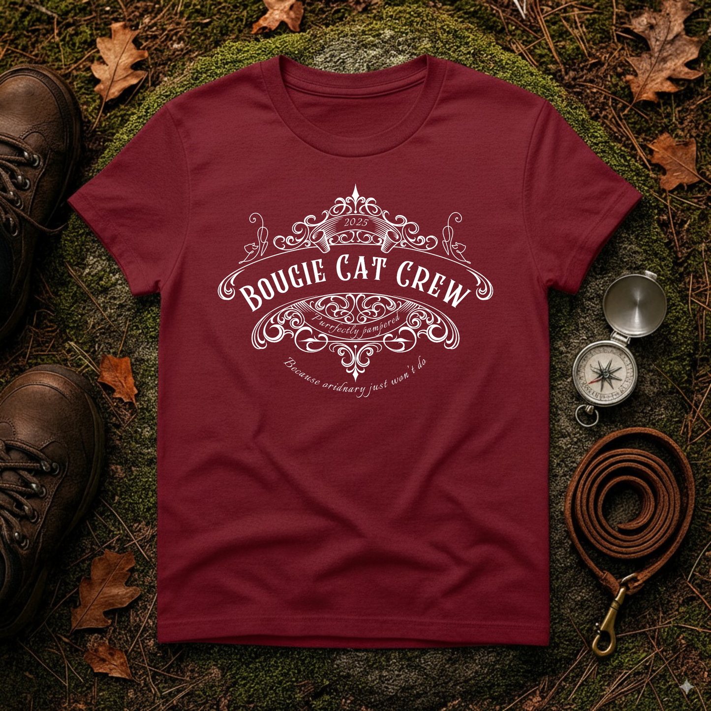 Bougie Cat Crew Tee – Purrfectly Pampered Cat Shirt