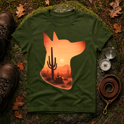 Desert Dog Silhouette T-Shirt | Unisex Graphic Tee, Dog Lover Gift, Nature Vibe Shirt, Outdoor Adventure Apparel, Casual Everyday Wear