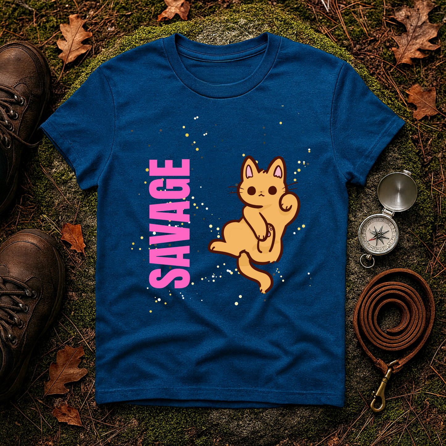 Savage Cat Tee - Cute Kawaii Cat Graphic Shirt