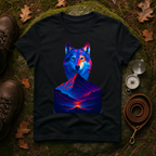 Neon Wolf and Mountain Sunset Spirit Animal T-Shirt