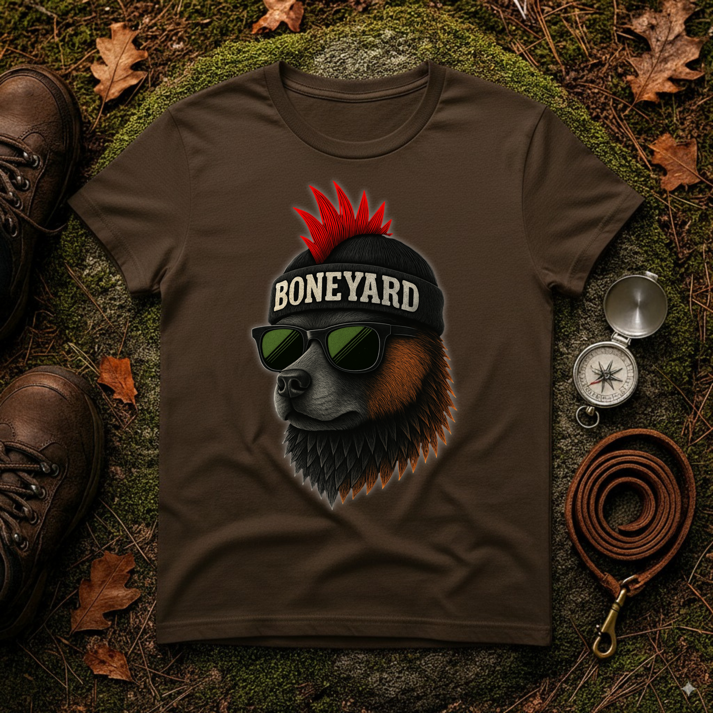 Punk Dog Boneyard T-Shirt | Cool Rock Style Graphic Tee