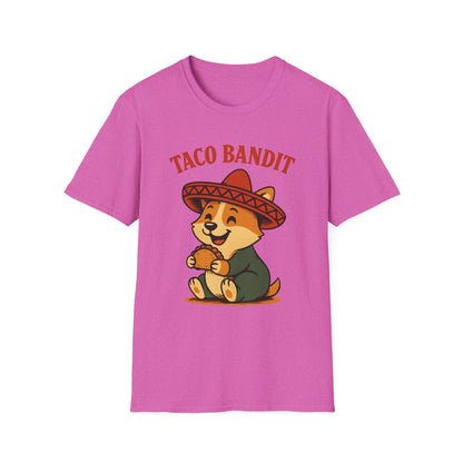 Taco Bandit Unisex Softstyle T-Shirt | Funny Pet Tee, Gift for Dog Lovers, Unique Casual Wear, Birthday Gift, Taco Tuesday Shirt