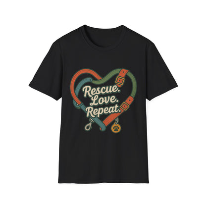 Rescue Love Repeat Tee – Adopt Don't Shop Shirt