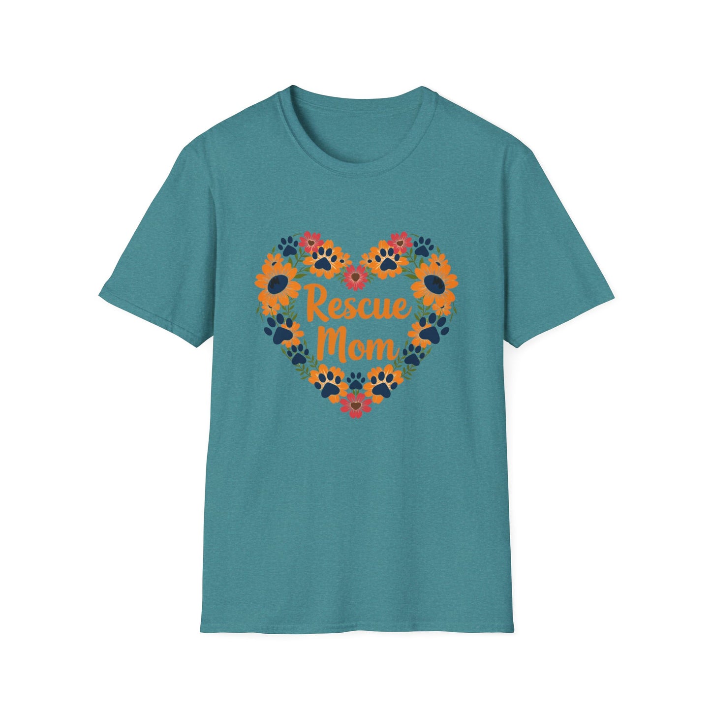 Rescue Mom Floral Heart Tee – Dog Mom Gift