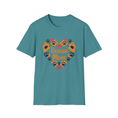 Rescue Mom Floral Heart Tee – Dog Mom Gift