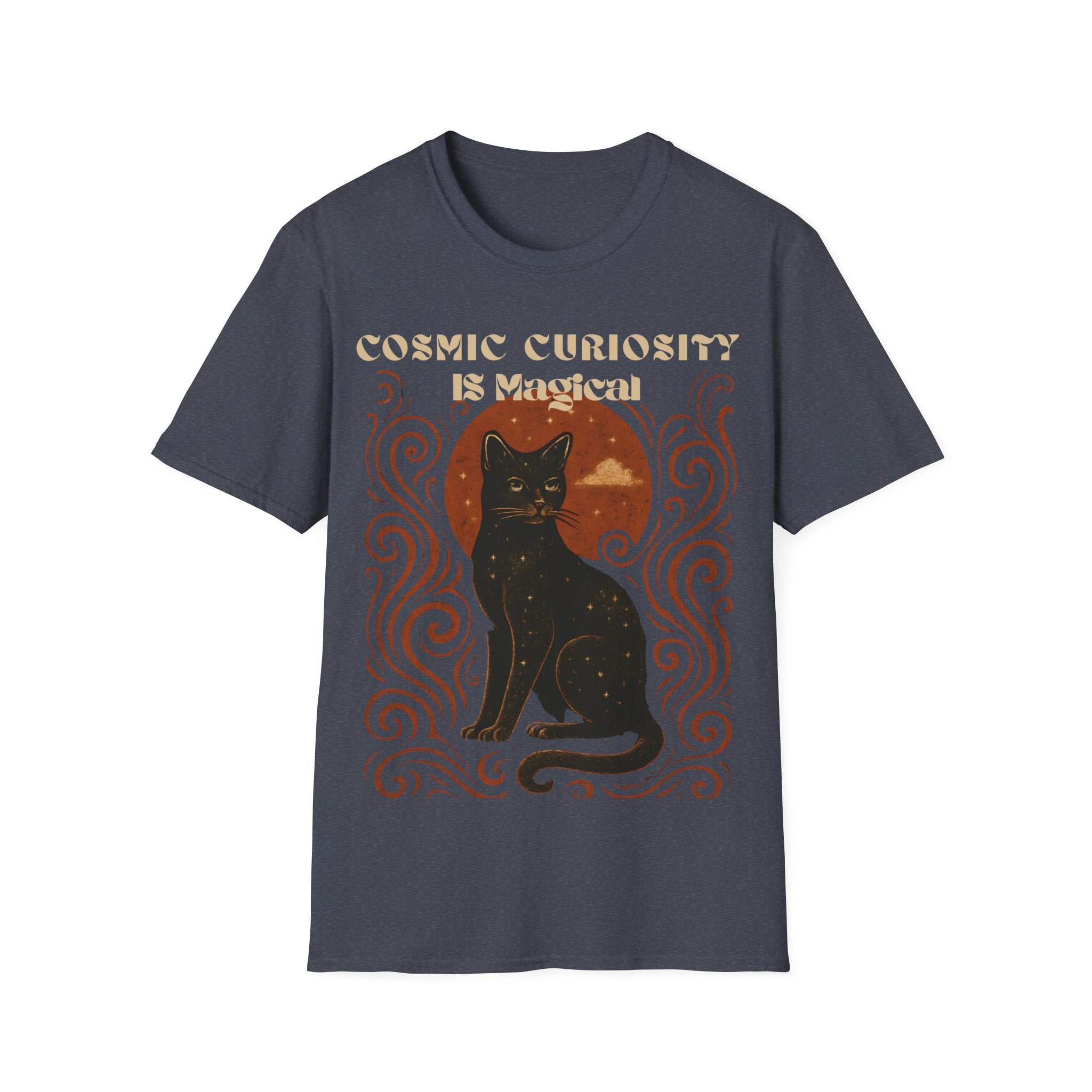 Cosmic Curiosity Black Cat T-Shirt