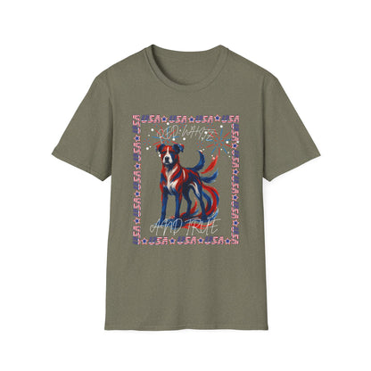 Patriotic Dog T-Shirt | USA Flag Fireworks Graphic Tee