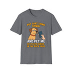Funny Dog Pet Me Phone Warning T-Shirt