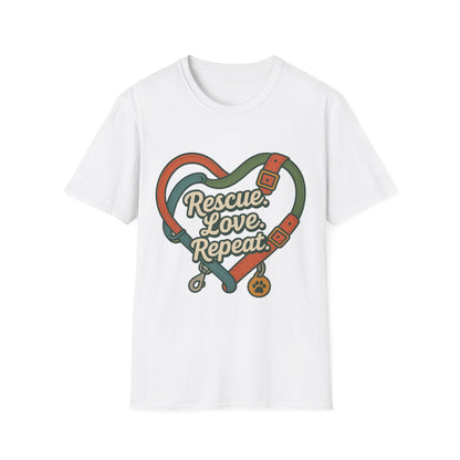 Rescue Love Repeat Tee – Adopt Don't Shop Shirt