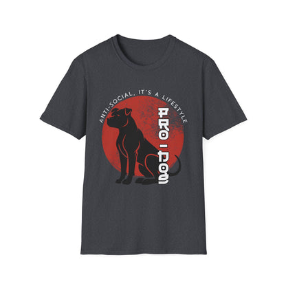 Anti-Social Pro-Dog Graphic T-Shirt – Dog Lover Tee