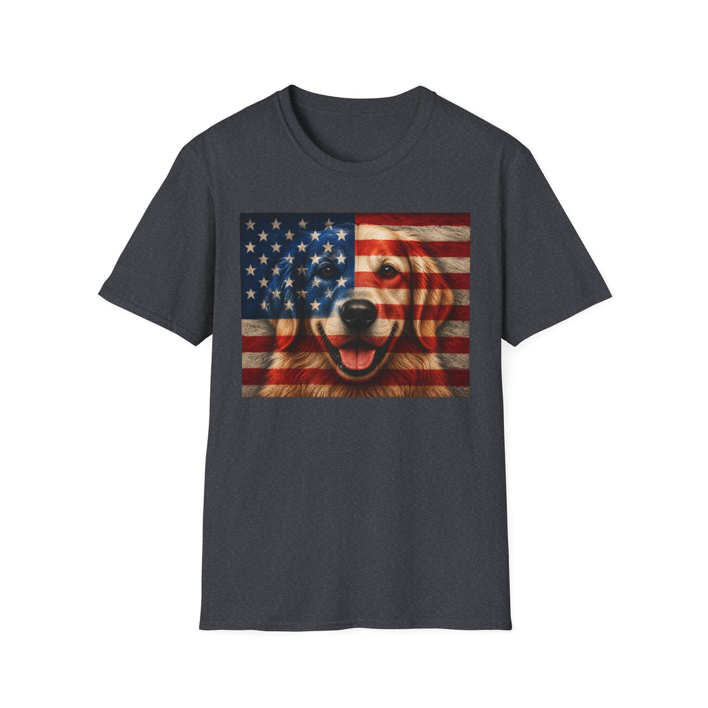 Patriotic Golden Retriever Flag T-Shirt