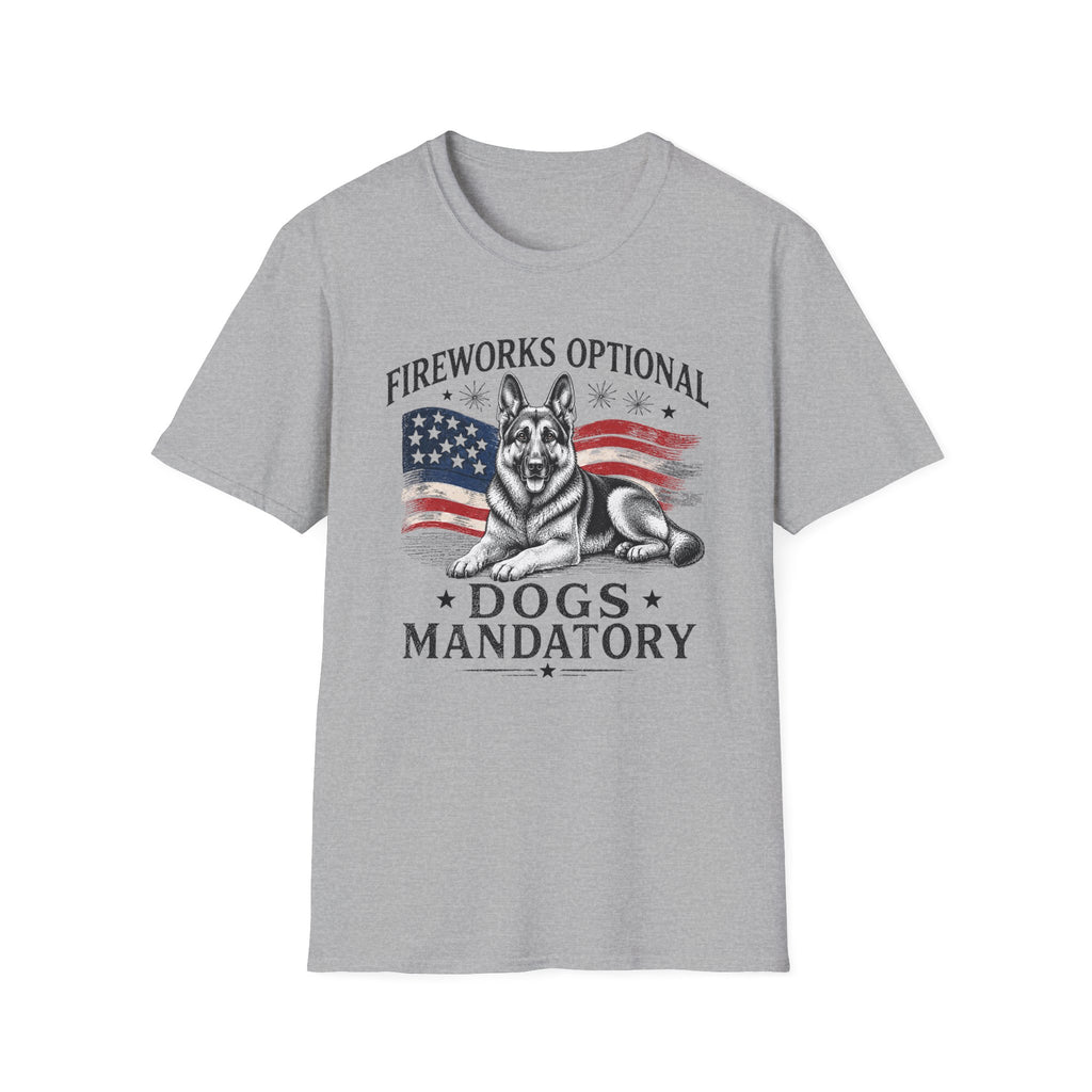 Fireworks Optional Dogs Mandatory German Shepard T-Shirt