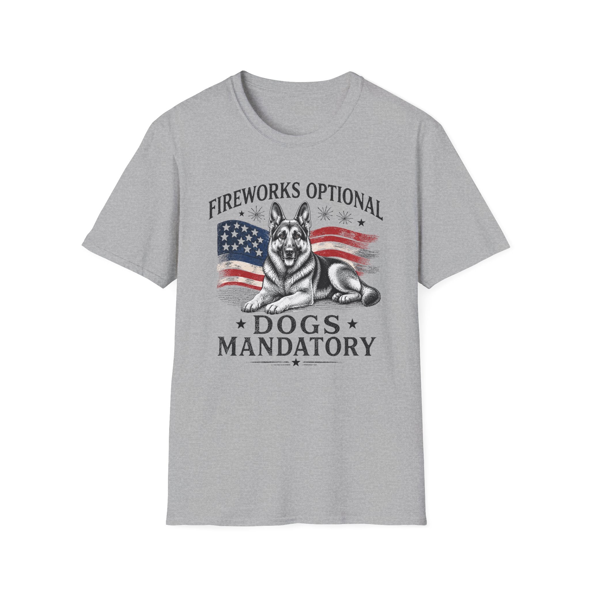 Fireworks Optional Dogs Mandatory German Shepard T-Shirt