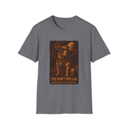 Intergalactic Explorer Dog T-Shirt, Cute Pet Tee, Gift for Dog Lovers, Space-themed Apparel, Fun Graphic Tee, Unisex Softstyle Tee