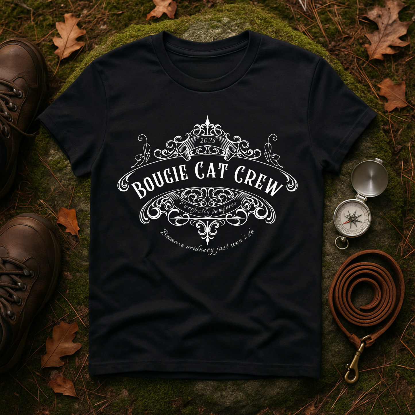 Bougie Cat Crew Tee – Purrfectly Pampered Cat Shirt