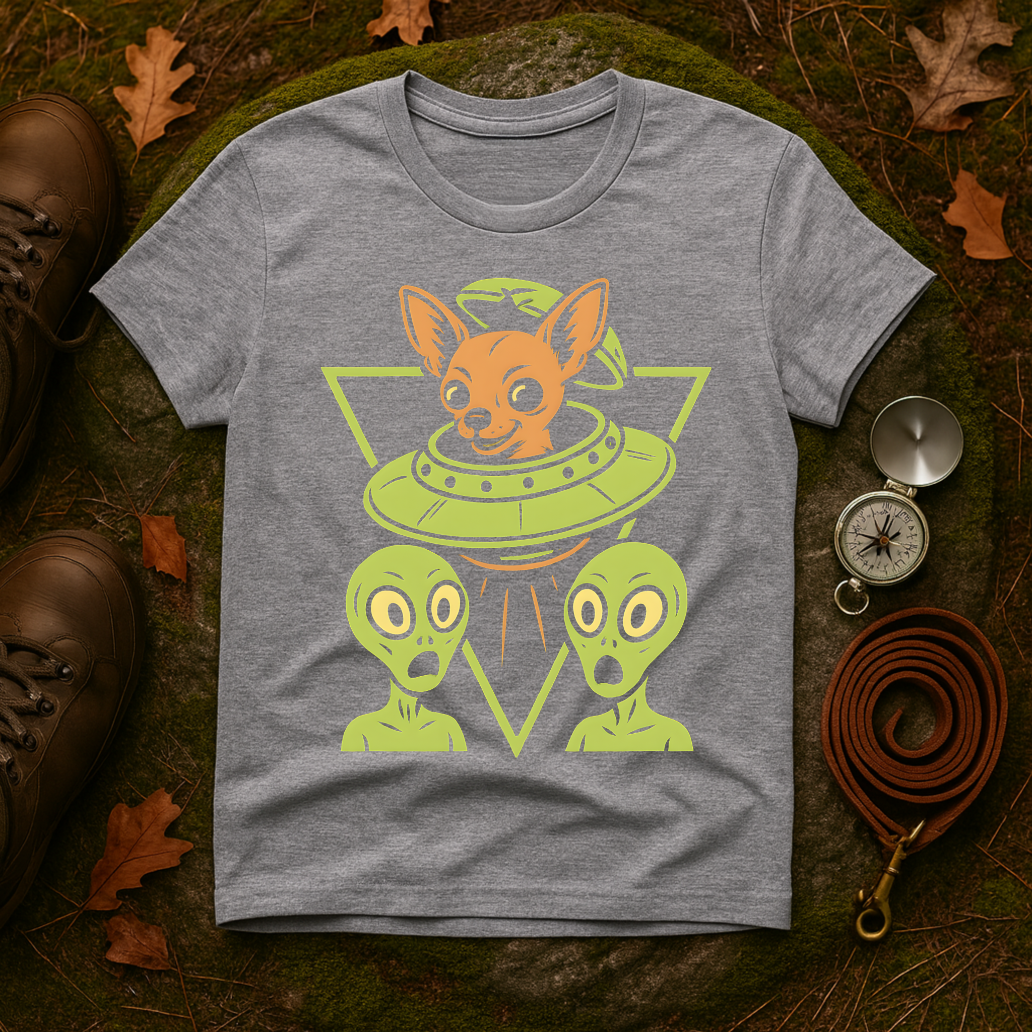 Alien Chihuahua UFO T-Shirt