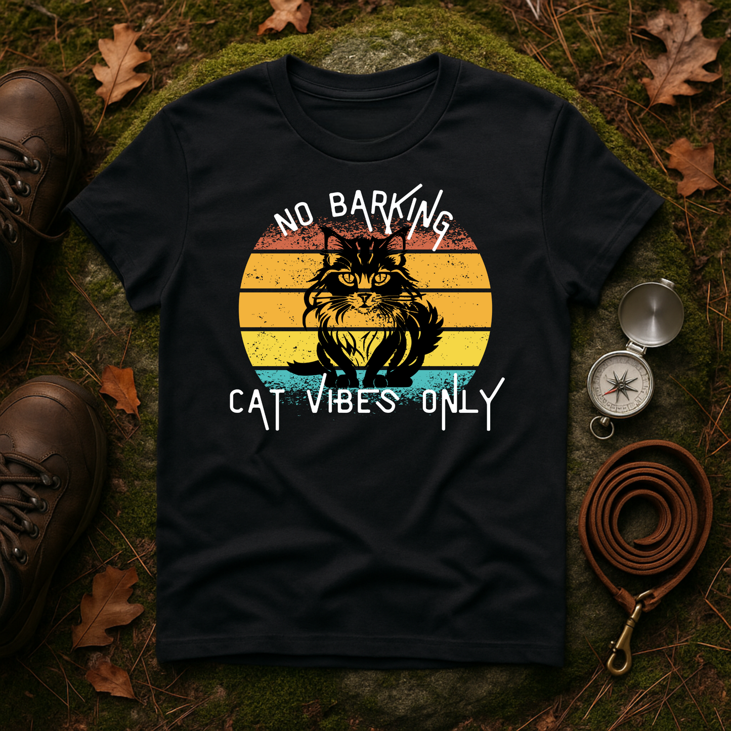 Cat Vibes Only Tee – Funny Retro Cat Lover Shirt