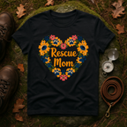 Rescue Mom Floral Heart T-Shirt