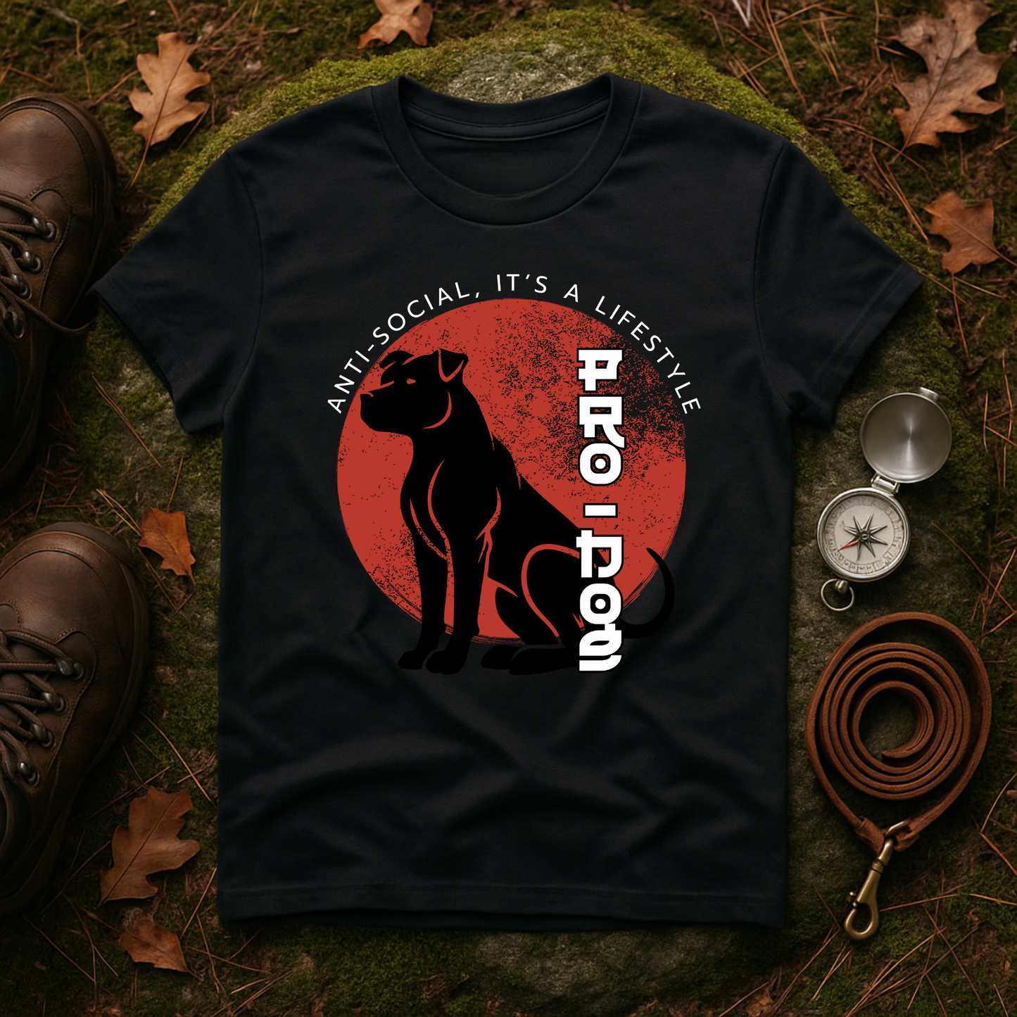 Anti-Social Pro-Dog Lifestyle Tee – Bold Pit Bull Silhouette