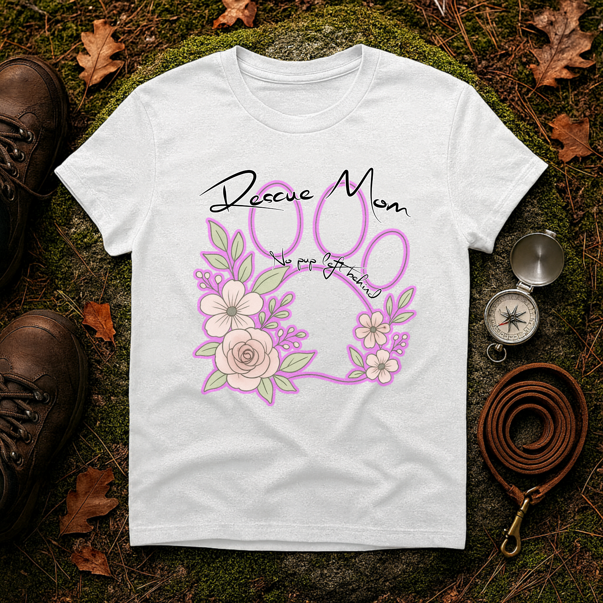 Rescue Mom No Pup Left Behind T-Shirt