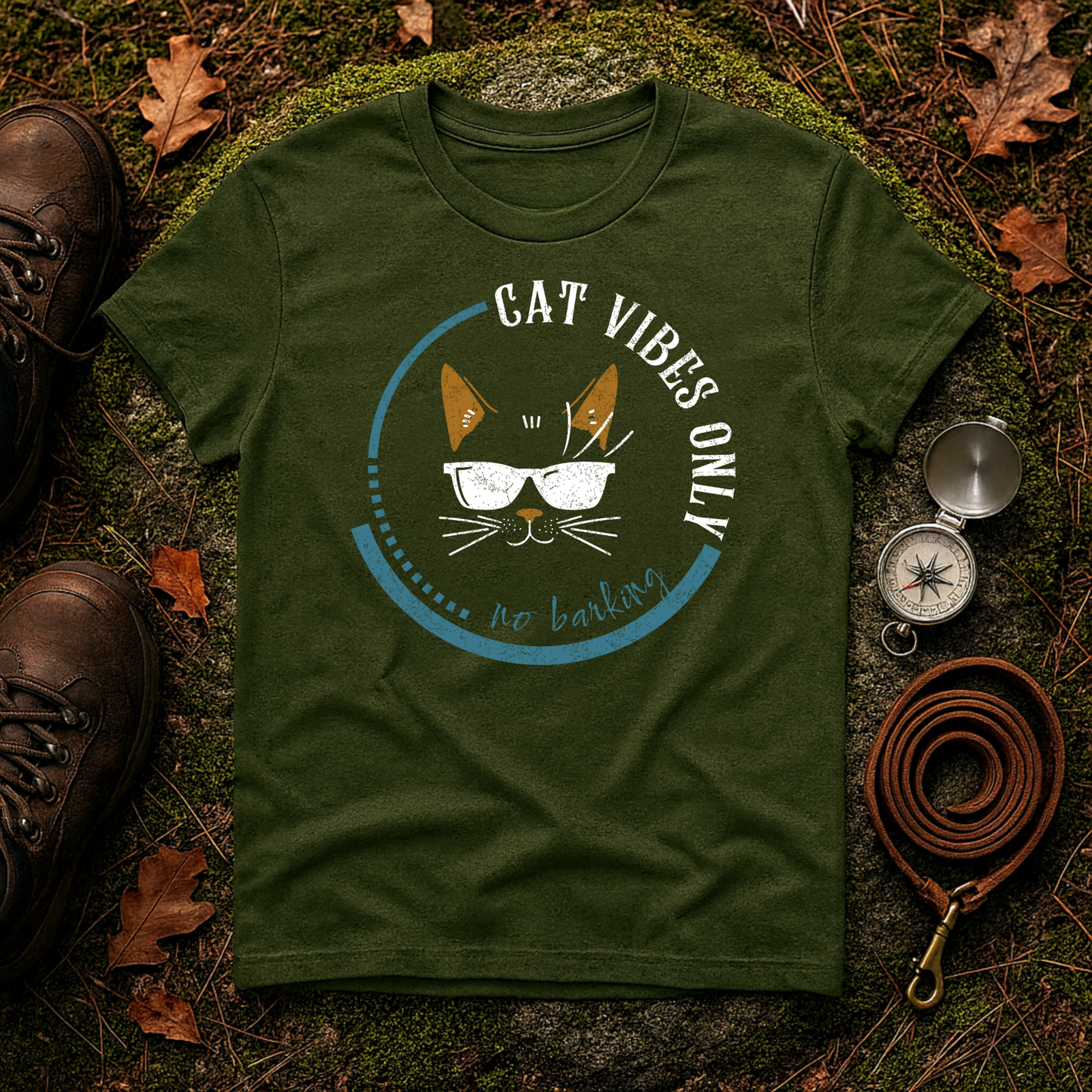 Cat Vibes Only Tee – Funny Cat Lover Shirt, No Barking