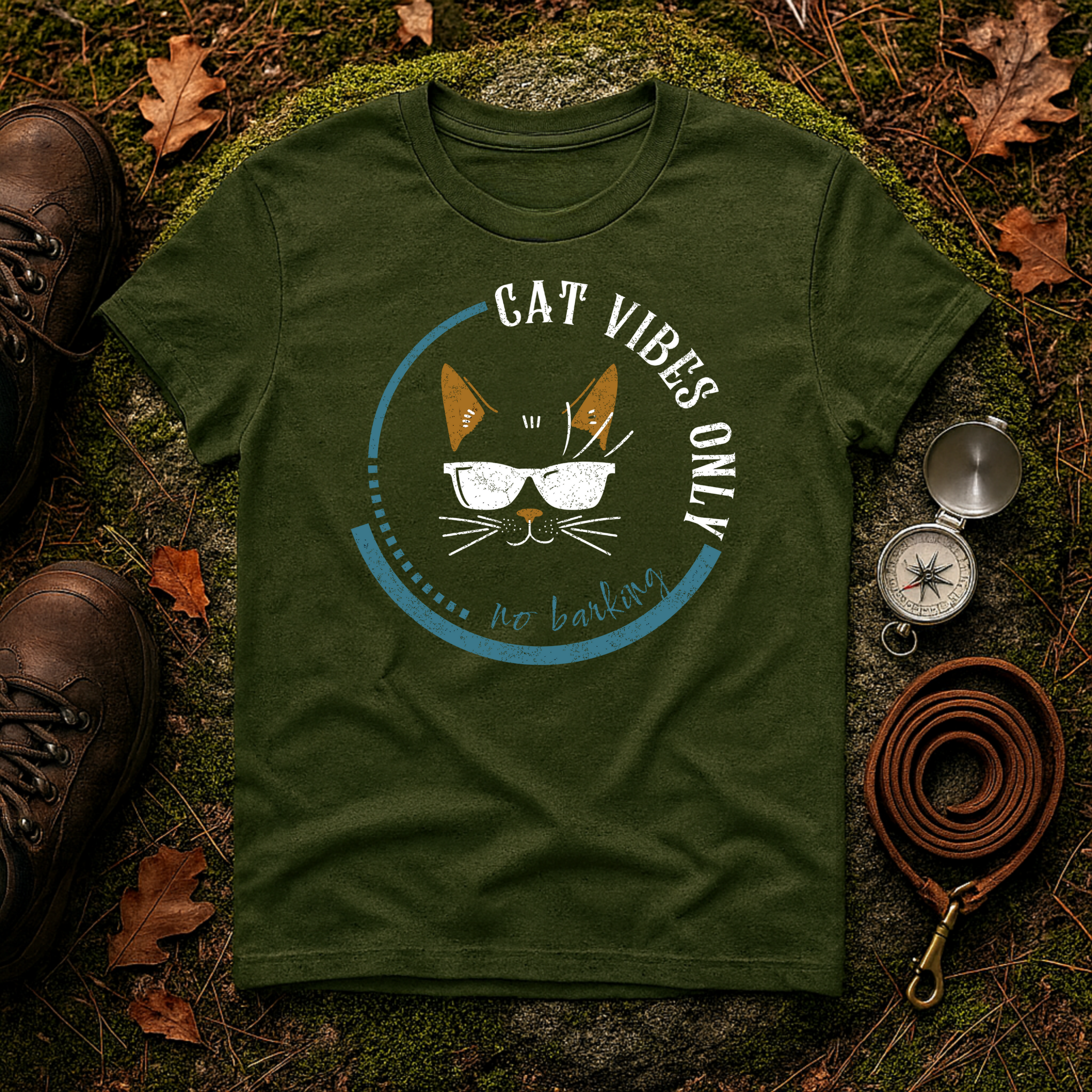 Cat Vibes Only, No Barking T-Shirt