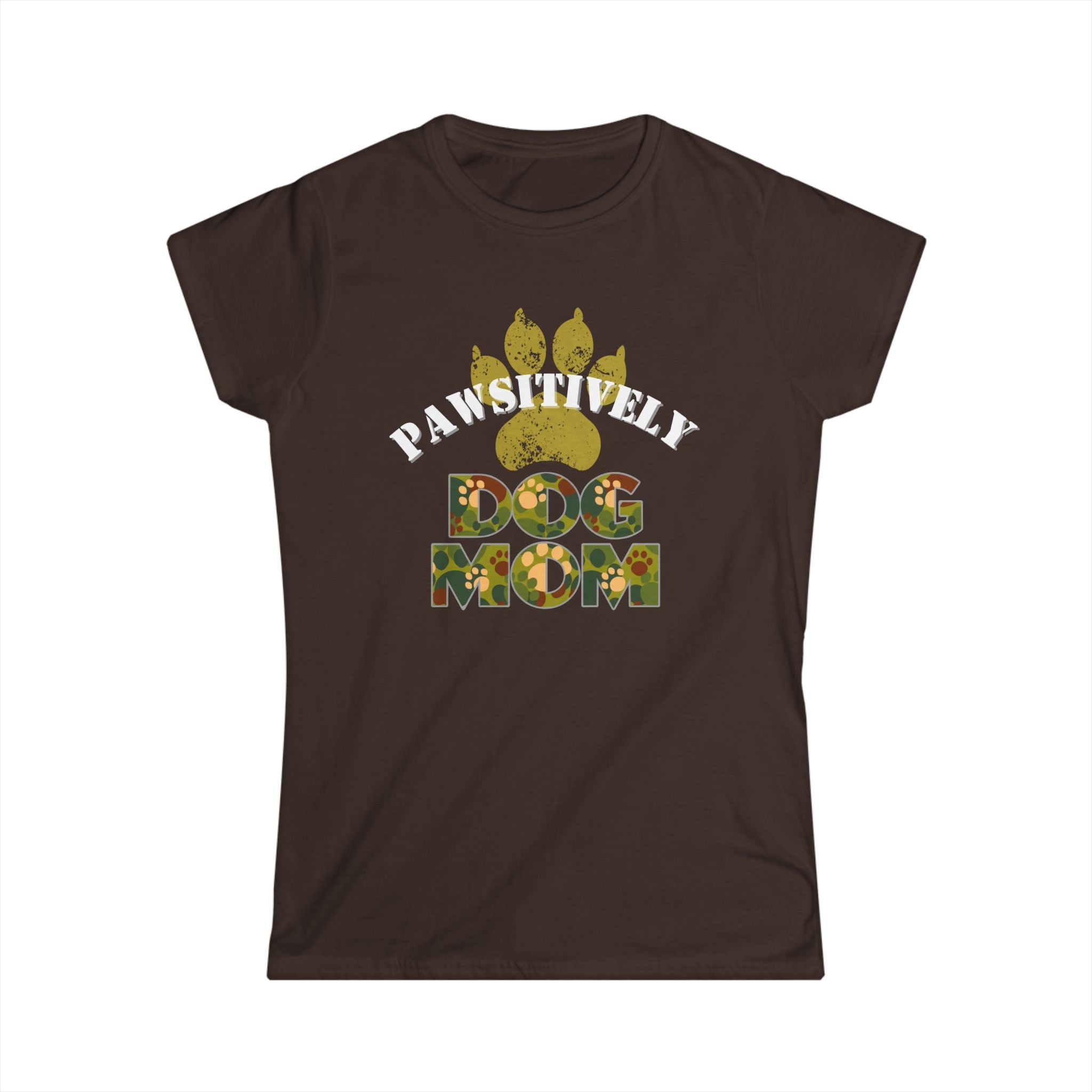 Pawsitively Dog Mom (Camo) Women's T-Shirt