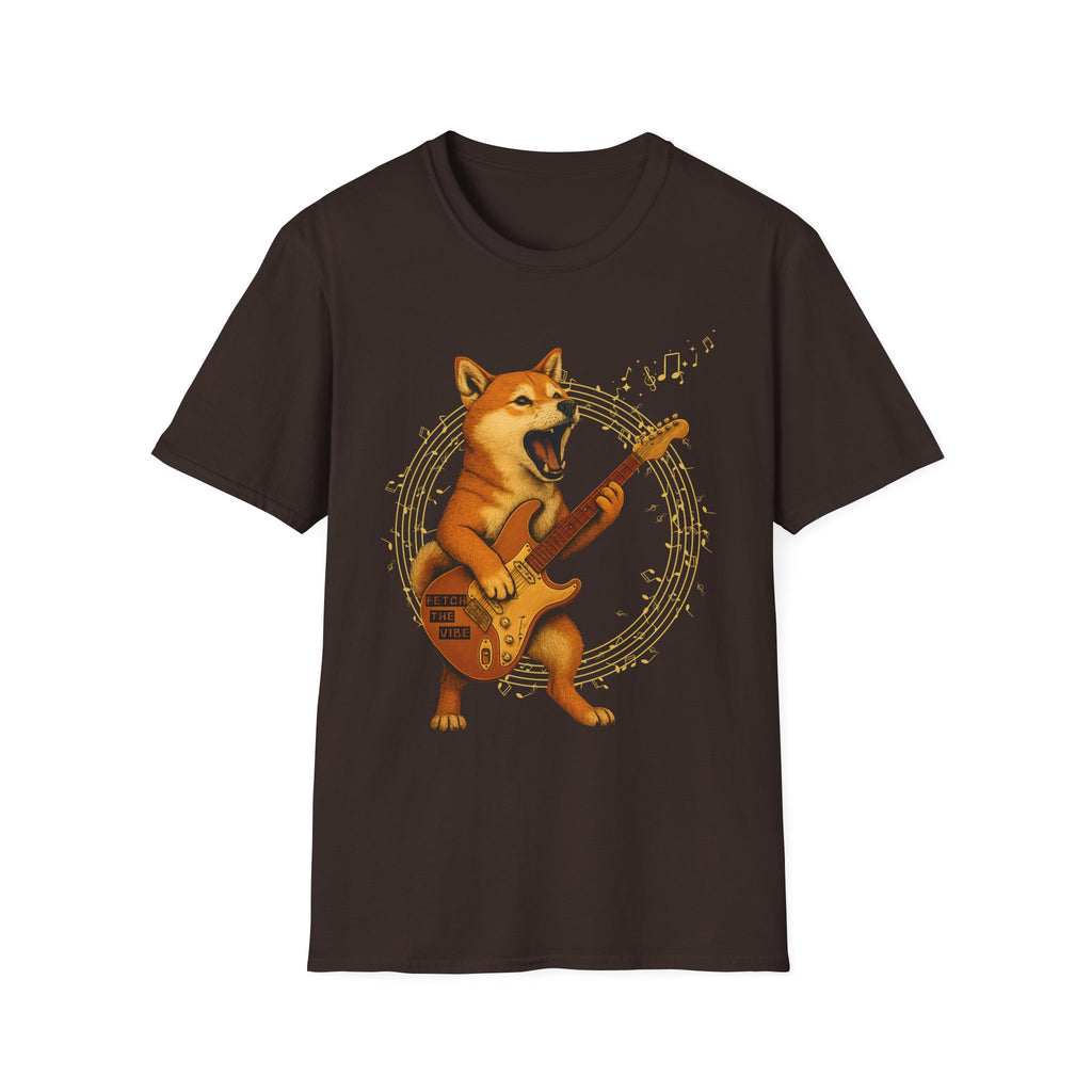 Rocking Shiba Inu Dog Guitar T-Shirt