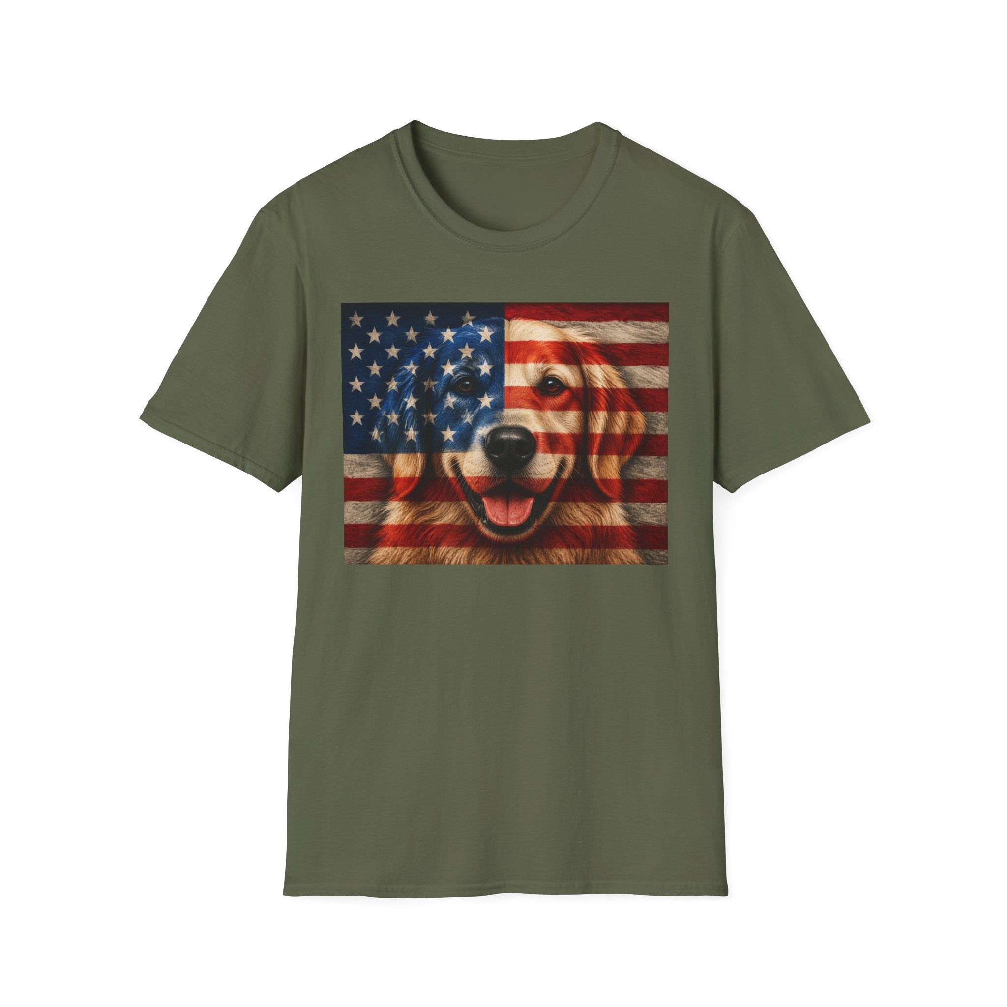 Patriotic Golden Retriever Flag T-Shirt