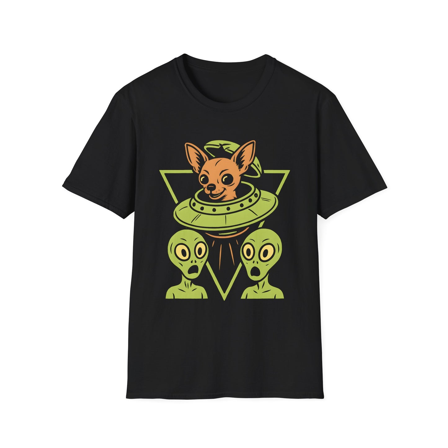 Alien Chihuahua UFO Funny Dog T-Shirt for Pet Lovers, Quirky Gift, UFO Design, Pet Lover's Apparel, Fun Casual Wear