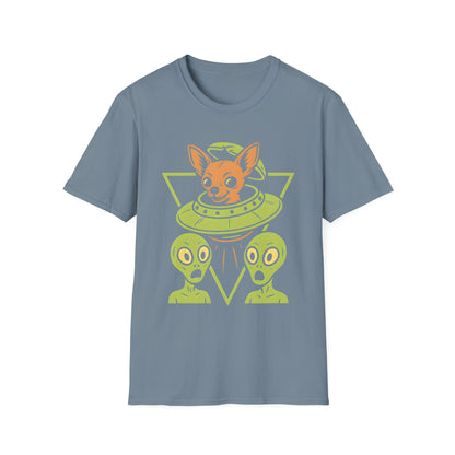Alien Chihuahua UFO Funny Dog T-Shirt for Pet Lovers, Quirky Gift, UFO Design, Pet Lover's Apparel, Fun Casual Wear