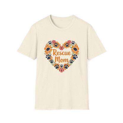 Rescue Mom Floral Heart Tee – Dog Mom Gift