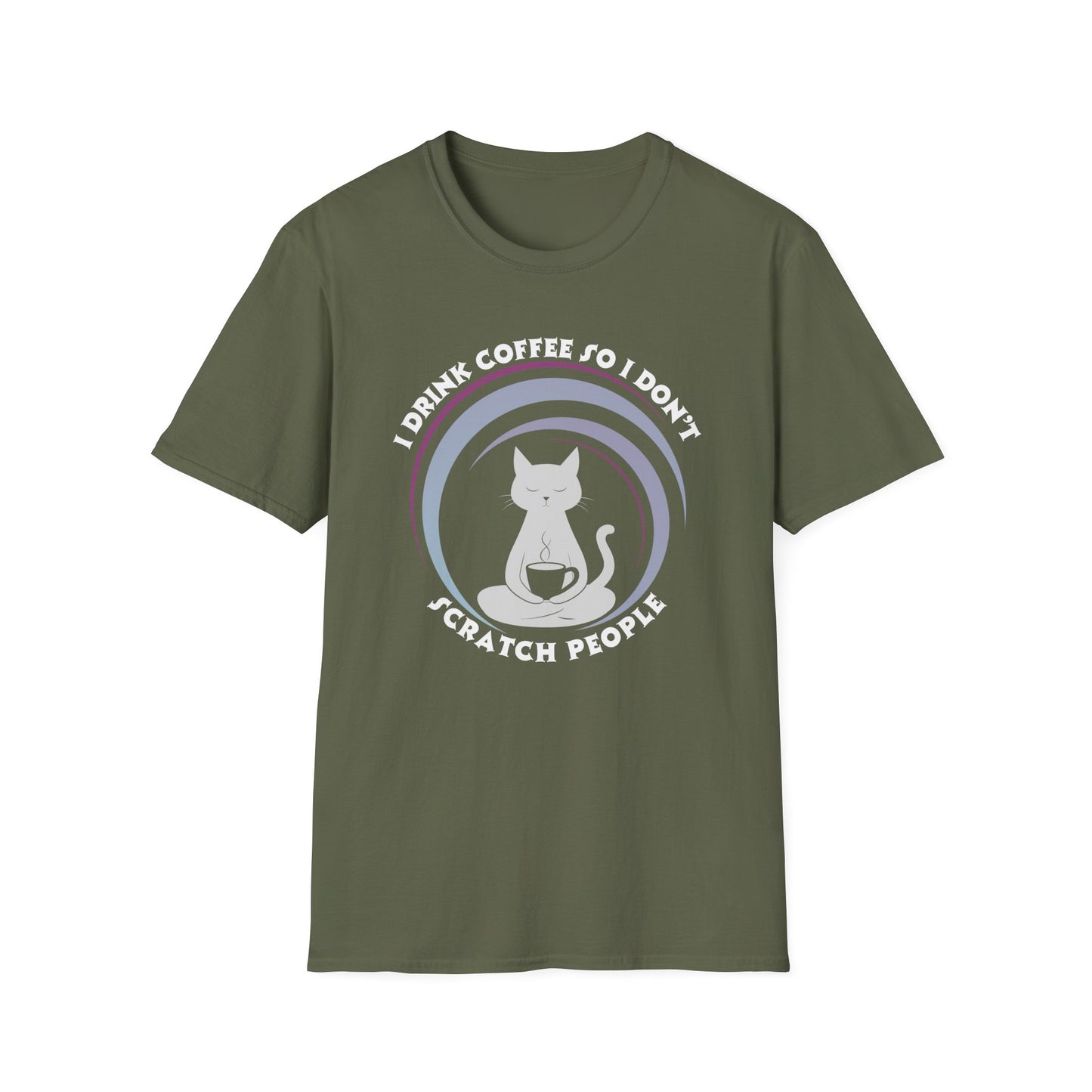 Funny Cat Coffee Shirt – I Drink Coffee So I Don't Scratch People Tee