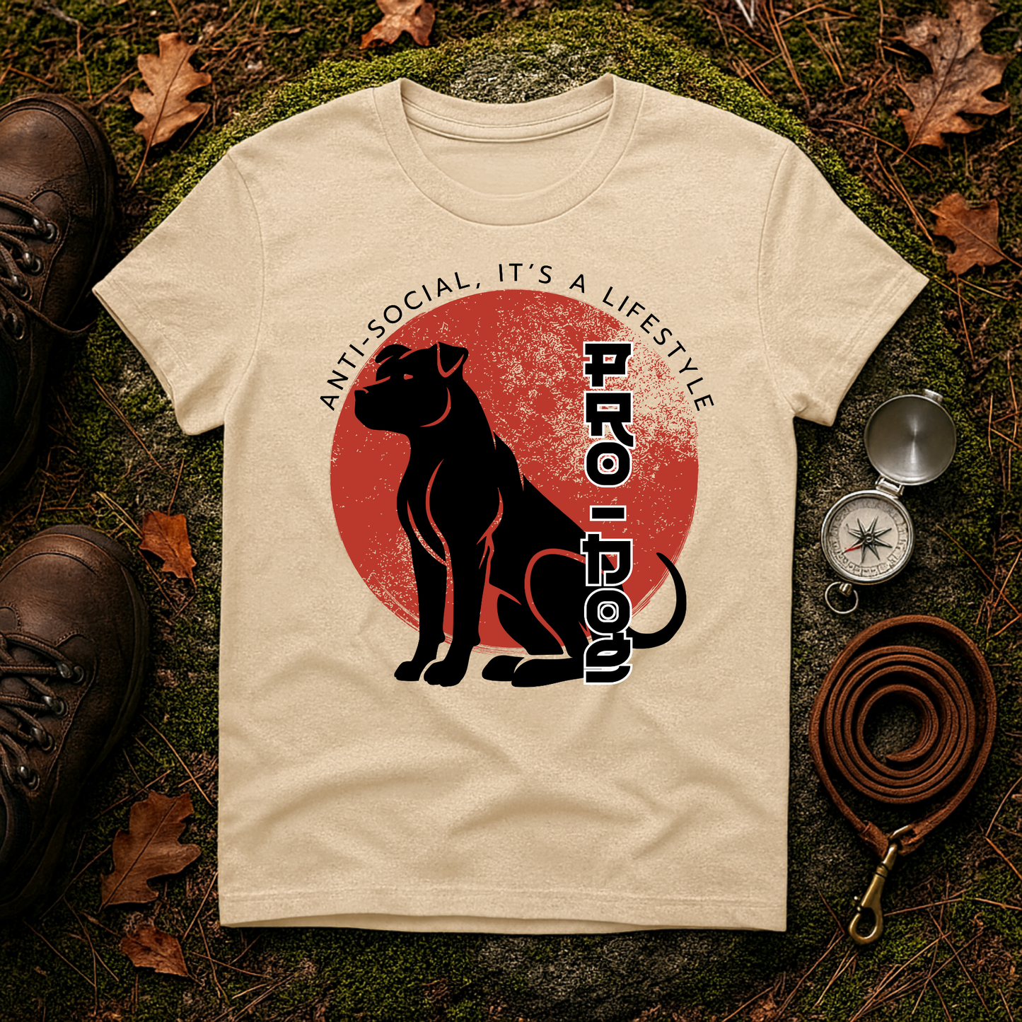 Anti-Social Pro-Dog Lifestyle Tee – Bold Pit Bull Silhouette