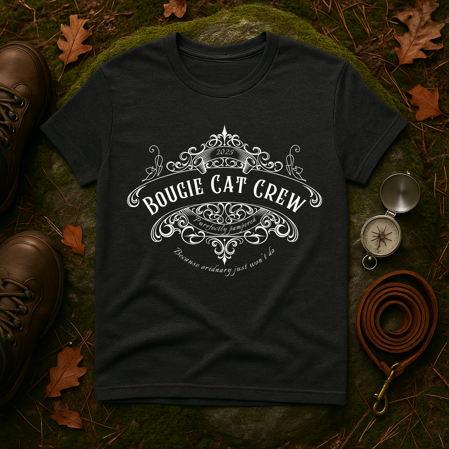 Bougie Cat Crew Tee – Purrfectly Pampered Cat Shirt