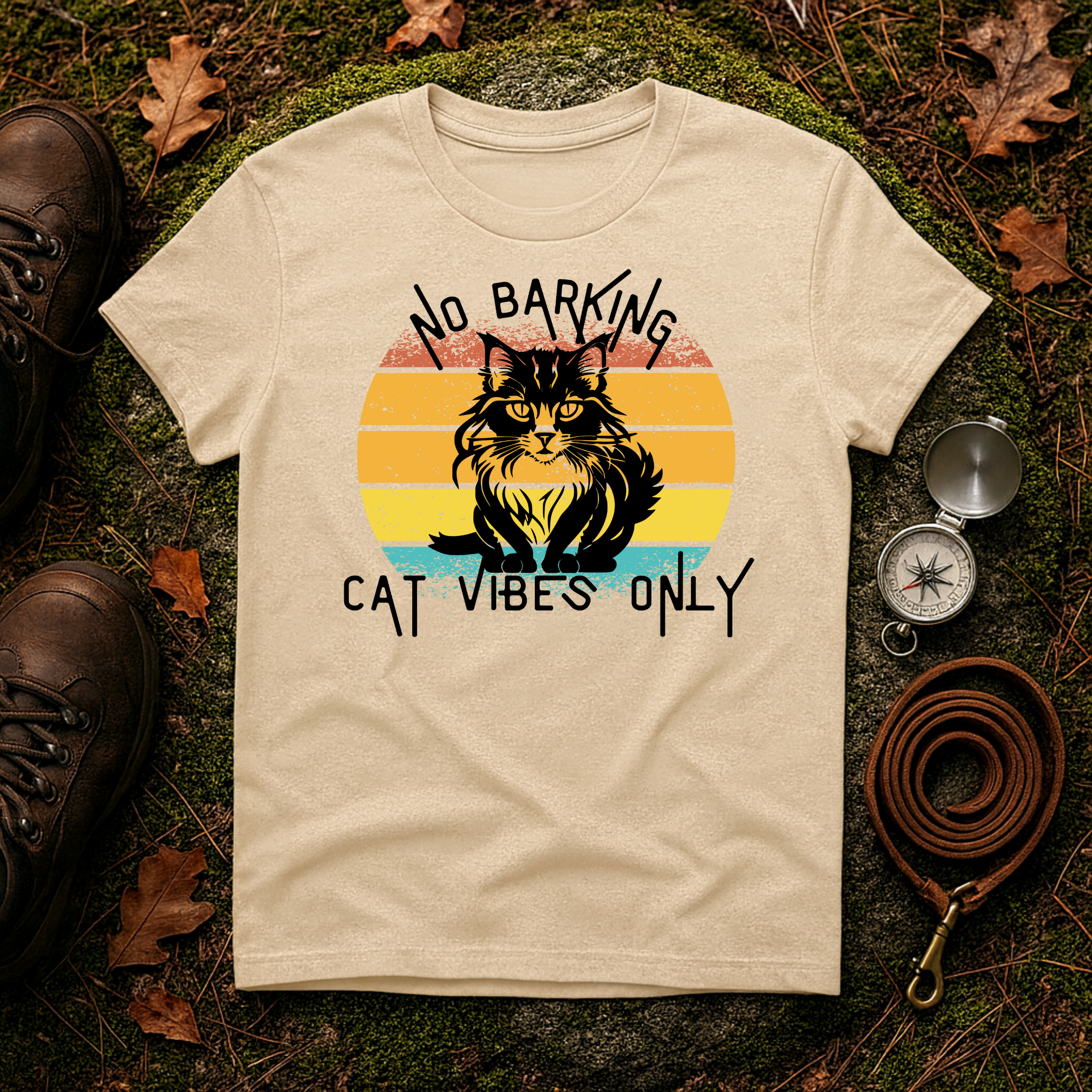 Cat Vibes Only Retro T-Shirt